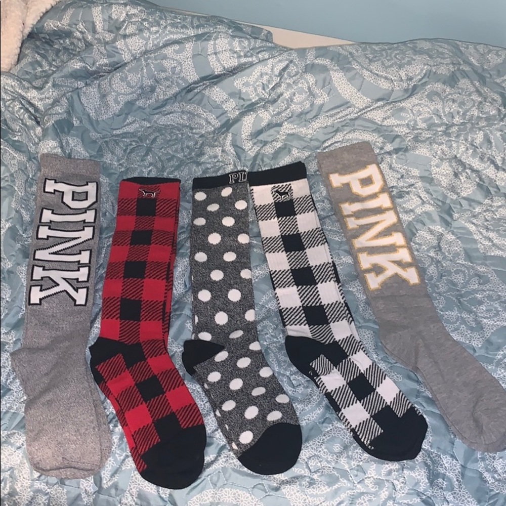 SET OF FIVE PINK LONG SOCKS!!